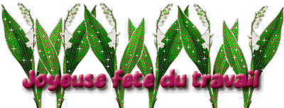 Gif animé joyeuse fête du travail muguet